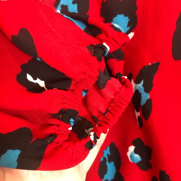 Mi Ami Leopard Print Pullover Lace Trim Long Sleeve Blouse  Size Medium - Picture 5 of 9